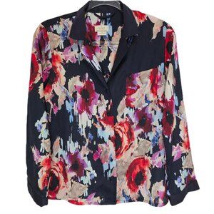 1353 Kate Spade 2 Pc Satin Pajamas Loose Fit Long Sleeve Sz.S Women